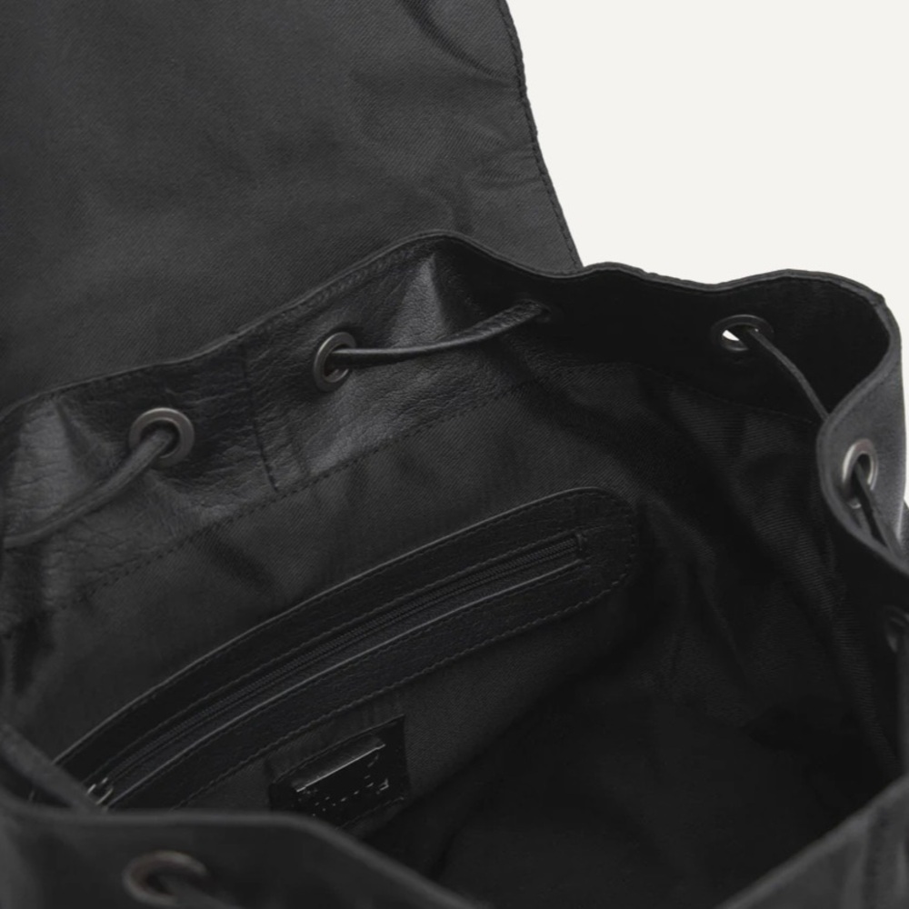 Muud Black Gimo Leather Backpack BNWT - Picture 10 of 13